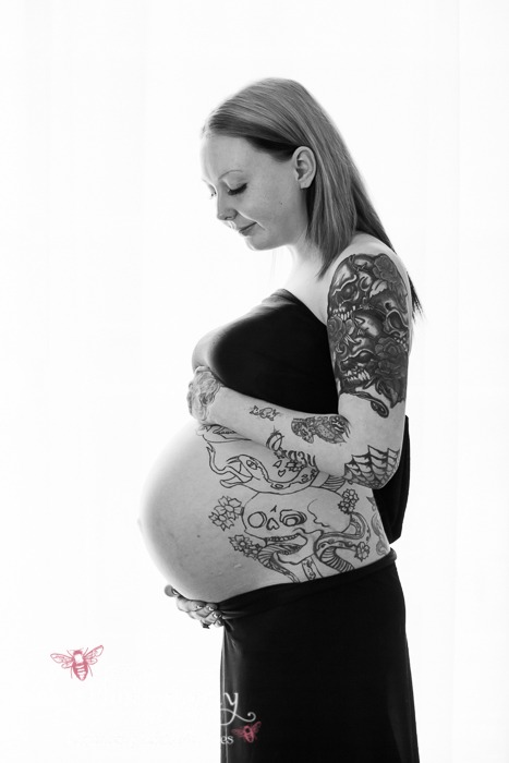 maternity portrait session fine art black & white