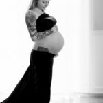 maternity portrait session black & white