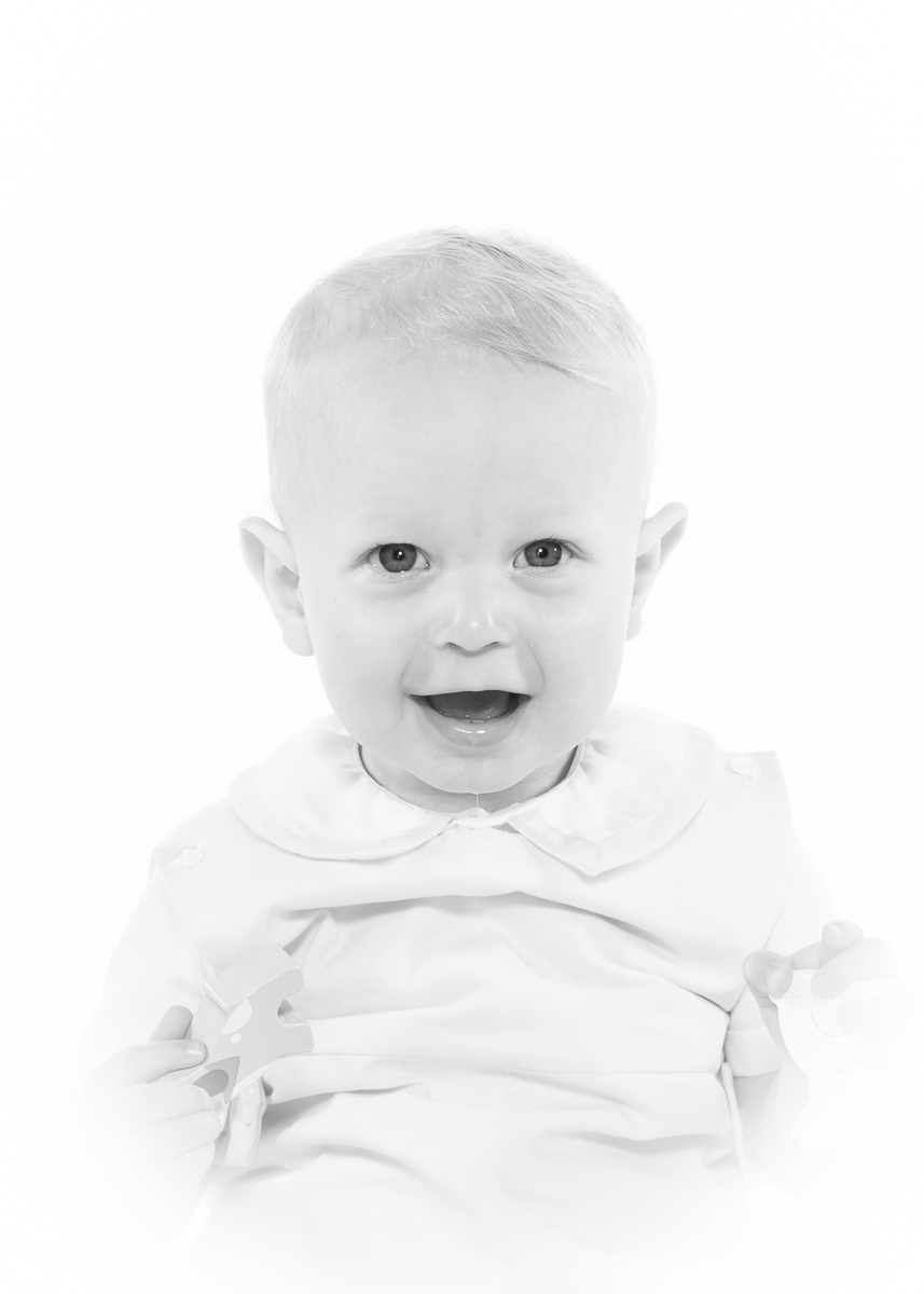Classic black and white photo session with young boy