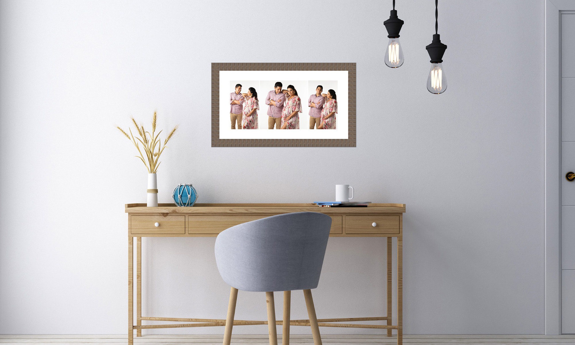over the office desk framed print, maternity portraits, playful, Fort mill sc, charlotte nc, contact us