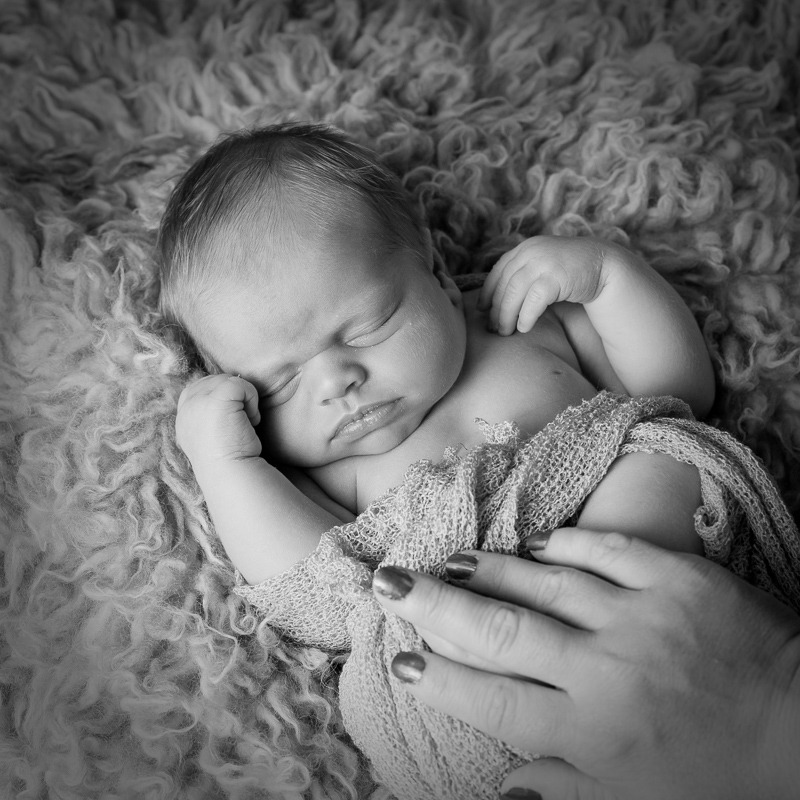 newborn safe with mom, charlotte, nc, fort mill, sc, black and white, baby photography