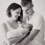 Baby Max 4 days new parents with newborn black and white