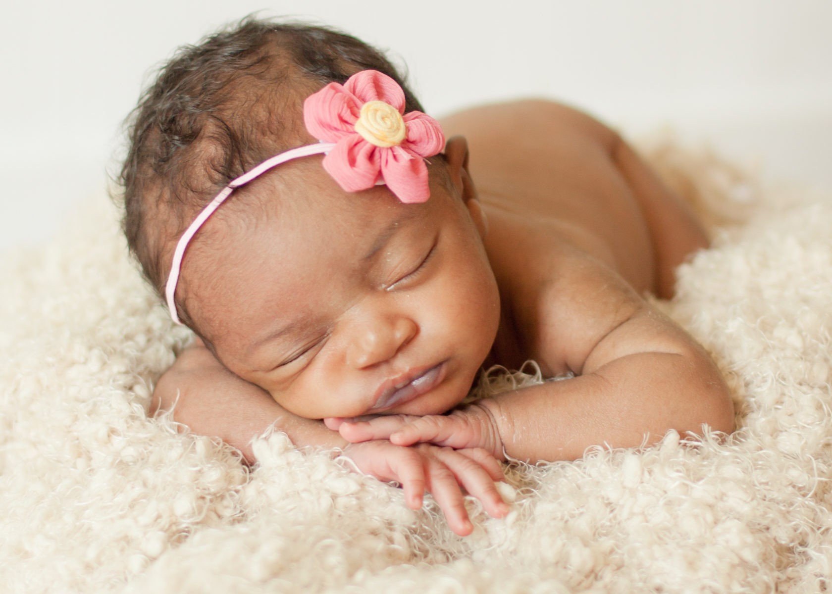 newborn session baby girl nina pink