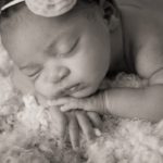 Nina's newborn session newborn baby girl portraits sepia black