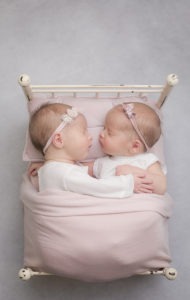 Precious newborn twins during session. Charlotte Newborn photographer