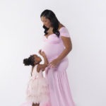Celebrating Motherhood Maternity Project, black mother and daughter in pink
