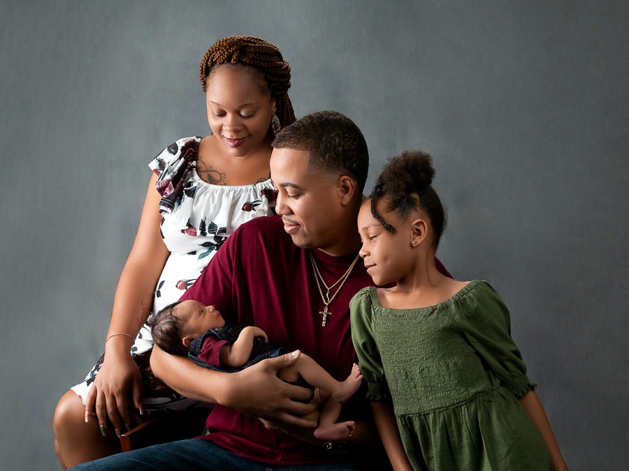 family with new baby, Charlotte Newborn Photographer