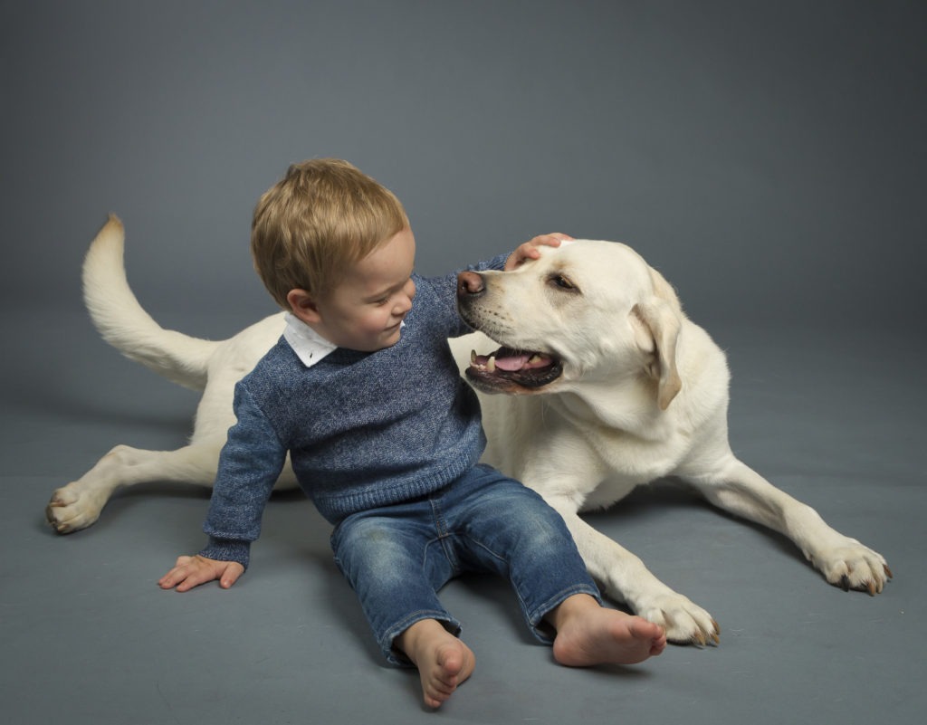 a boy and his dog, best friends, family portraits Charlotte NC family photographer