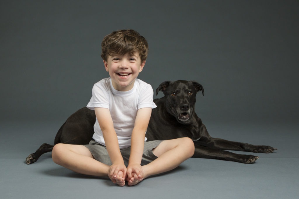 a boy and his best dog, Charlotte pet, child and family photography